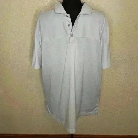 Bollé brand Men’s silver dry-fit 3 button collar short‎ sleeve golf polo sz L - Picture 1 of 6